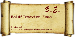 Balázsovics Emma névjegykártya