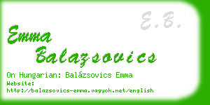 emma balazsovics business card