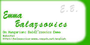 emma balazsovics business card